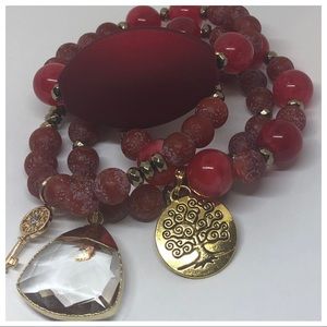 4 stack red and gold